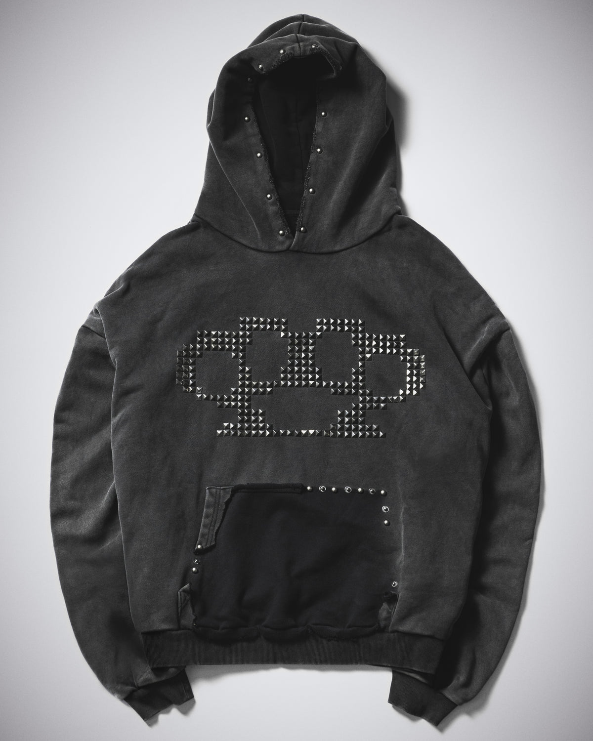 TIMESEEKERS STUDDED HOODIE