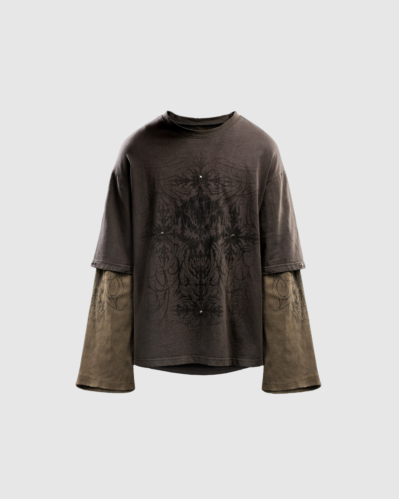 GRAVEBOUND DOUBLE LAYERED LONGSLEEVE BROWN WASHED