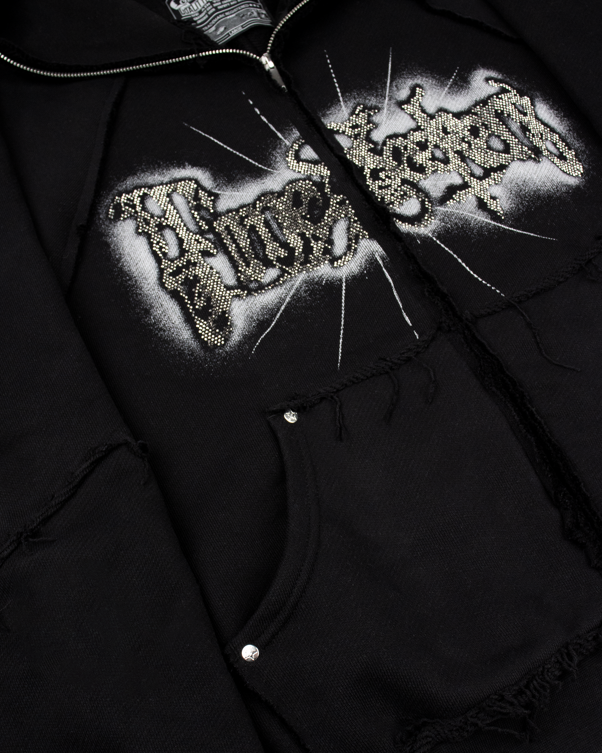 HOTTER THAN HELL RHINESTONE ZIP-HOODIE - Timeseekers HOTTER THAN HELL RHINESTONE ZIP-HOODIE - Timeseekers